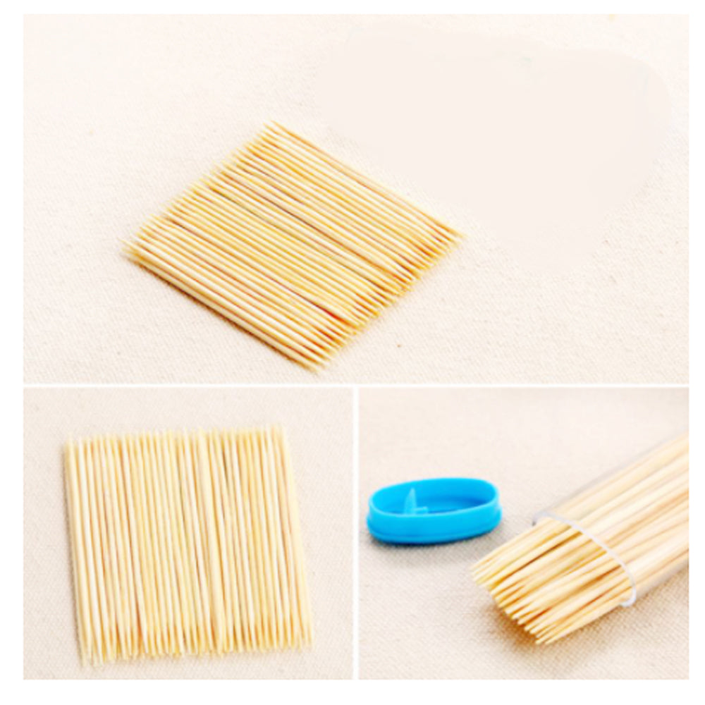 Toothpick dispenser box with eco-friendly bamboo sticks. Toothpick dispenser box with eco-friendly bamboo sticks.
